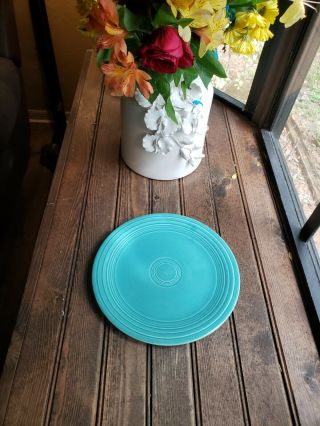 1 - Homer Laughlin China Fiesta Ware 9.  5 " Turquoise / Teal Blue Plate