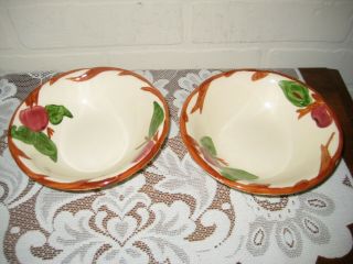 2 Franciscan Apple Coupe Pottery Cereal Bowls 5 3/4 " Across Made In England