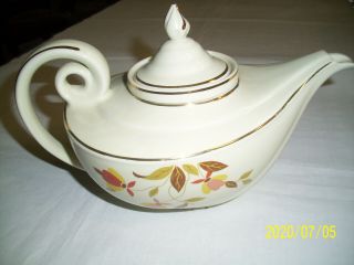 " Rare " Hall Jewel Tea Autumn Leaf Vintage Aladdin Tea Pot W/lid And Infuser
