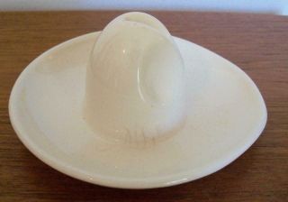 Vintage California Pottery Cowboy Hat White