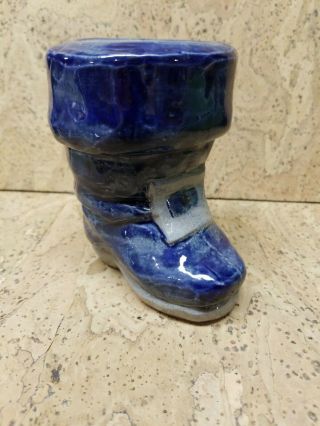 Rowe Pottery Santa Boot Cambridge Wisconsin Salt Glazed Candle Holder