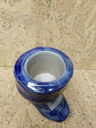 Rowe Pottery Santa Boot Cambridge Wisconsin Salt Glazed Candle Holder 2