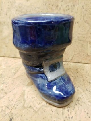 Rowe Pottery Santa Boot Cambridge Wisconsin Salt Glazed Candle Holder 3