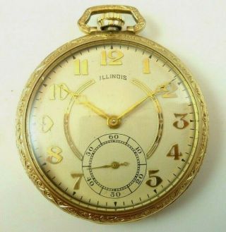 Antique Illinois The Autocrat Gold - Filled Pocket Watch - Running