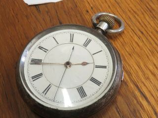 Antique 55m Silver Pocket Watch Centre Sweep Second