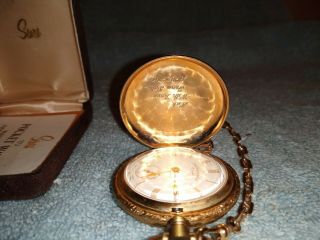 Vintage Sears & Roebuck Swiss Made 17 Jewel Pocket Watch E Pluribus Unum RUNNING 3