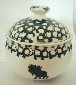 Moose Country Sugar Bowl (s) Stoneware Tienshan Folkcraft
