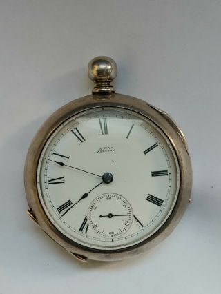 Coin Silver Waltham P.  S Bartlett 15 Jewel Size 18 Key Wind Pocket Watch