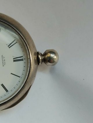 Coin Silver Waltham P.  S Bartlett 15 Jewel Size 18 Key Wind Pocket Watch 2