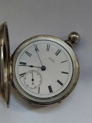 Coin Silver Waltham P.  S Bartlett 15 Jewel Size 18 Key Wind Pocket Watch 3
