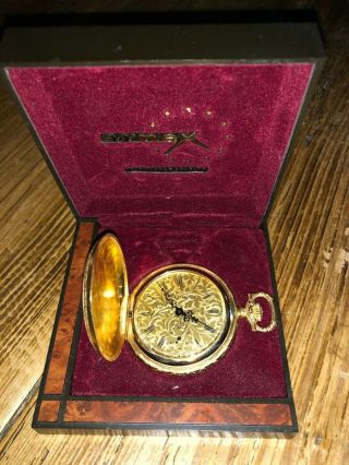 Arnex 17 Jewels Incabloc Gold Pocket Watch & Box.
