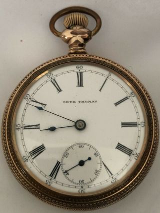 1894 Seth Thomas Pocket Watch Gold Filled 18s Model 6 Serial Number 642124 941