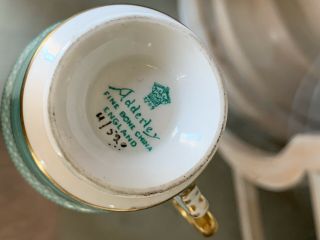 Adderley Fine Bone China,  England Tea Cup and Saucer blue pattern gold trim 3