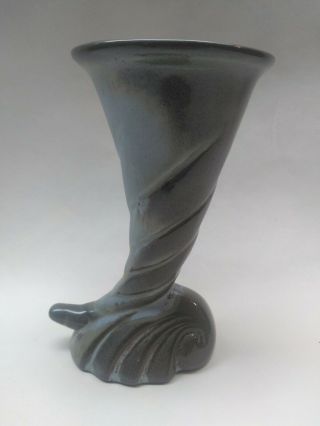 Frankoma Horn Of Plenty Vase.  Green Glaze.