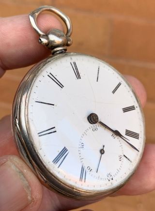A Gents Early Antique Solid Silver “r.  Bell Of Norwich” Fusee Pocket Watch,  1853.
