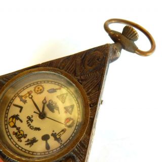 Brass Masonic Freemasons Pocket Watch Hiram 3