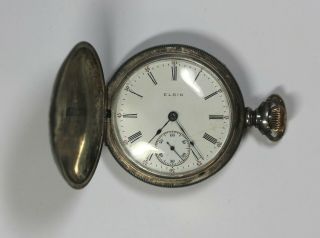 1905 Elgin Pocket Watch,  Grade 296,  Class 105,  Sterling Case,  Running (see Desc)