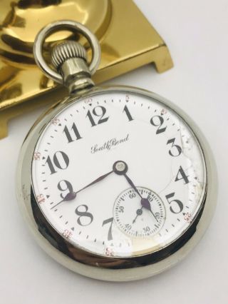 1909 South Bend 18s 17j Grade 313 Pocket Watch Running Accurate