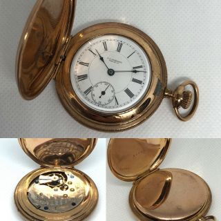 1900 York Standard Watch Co Pocket Watch Hunter Gf Case Lever Set