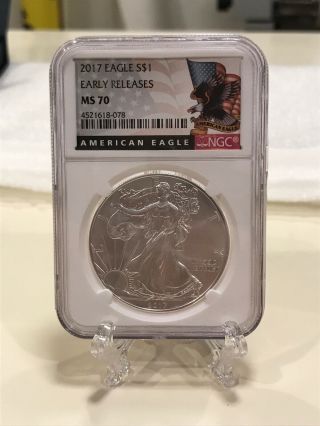 2017 Silver Eagle Early Releases Ngc Ms70 White Core