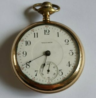 Waltham Pocket Watch 17 Jewel,  18 Size Gold Filled Case,  Ca1907