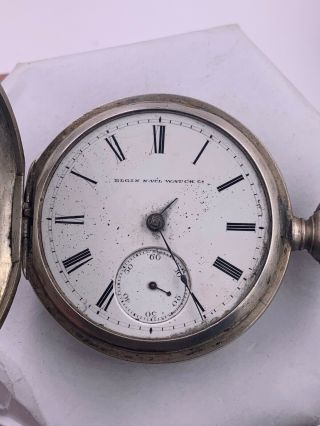 1878 Elgin 12 18 Size Key Wind Coin Silver Pocket Watch