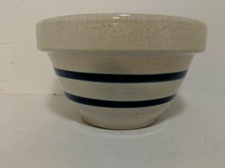 Vintage Rrp Co.  Roseville Ohio Pottery 7 " Blue Banded Mixing Bowl