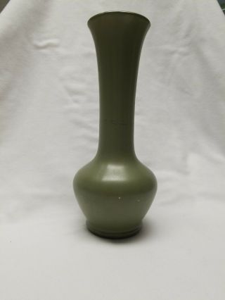 Floraline Usa 403 Sage Green Matte Pottery Floral Bud Vase 8.  75 Inch 1960s - 70s