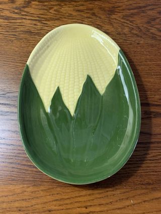 Vintage Shawnee Pottery Corn Plate Platter Serving Dish 10”x 6.  75” Usa Cob
