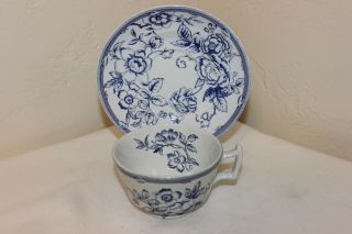 Spode Clifton Cup & Saucer Set,  Laura Ashley,  Blue & White, 2