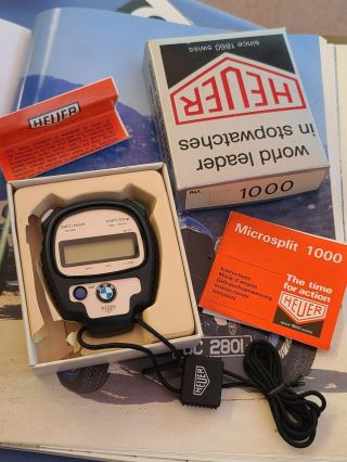 Vintage Heuer Microsplit 1000 Stopwatch Bmw Ref.  1000 Rare Nos