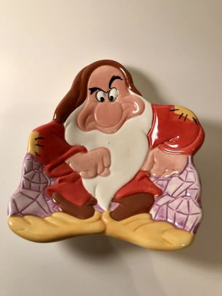 Vintage Treasure Craft Disney Snow White Dwarf Grumpy Dish