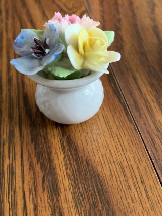 england bone china hand painted flowers in pot 1.  5” royal bullion bone china 3