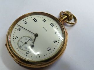 Vintage Gold Plated Elgin 50mm Pocket Watch