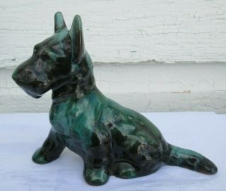 Vintage Blue Mountain Pottery Scotty/scottie Dog Green & Black Color