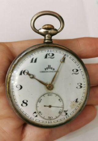 Antique Tellus Chronometre Pocket Watch -