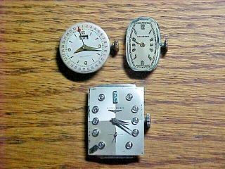 Longines Diamond Dial,  Movado Calendar And Ladies Longines Wristwatch Movements