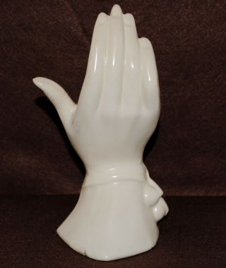 Vintage Womans Hand Vase Planter Ceramic White Art Pottery 8 " Usa