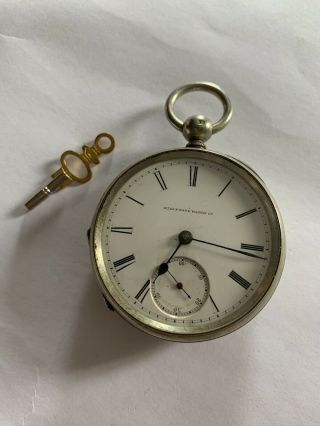 Vintage Elgin Solid Silver Key Wind Pocket Watch
