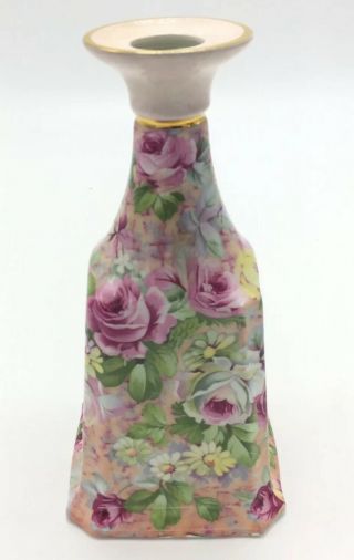 Crown Dorset Staffordshire England Ceramic Vase Floral Victorian Pink Romantic 2