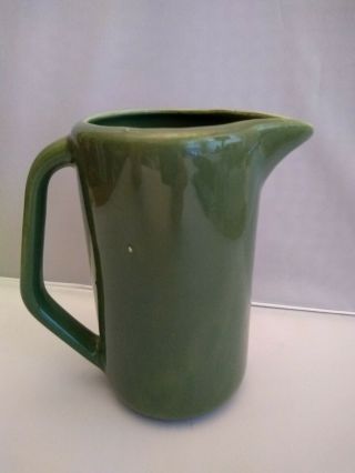 Vintage Bauer Pottery 7inch Pitcher Euc Olive Green