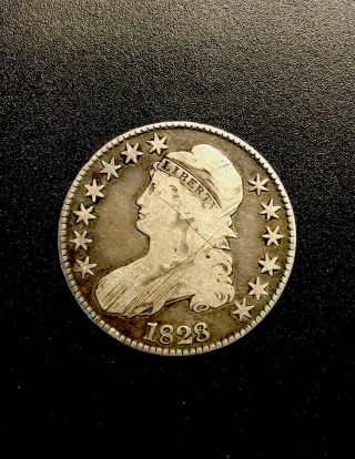 1828 Cap Bust.  50,  Sq Base,  Sm 8,  Sm Letters,  Micro Scratches On Front