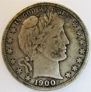 Look 1900 - S Barber Half Dollar In Circ.  All Of Liberty Visible