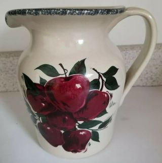 Home And & Garden Party Ltd 1999 Stoneware Beverage Pitcher Red Apples