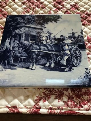 Delft Royal Mosa Holland Ceramic Tile Horse And Buggy