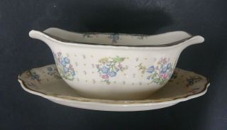 Vintage Syracuse China " Forget Me Not " Gravy Boat -