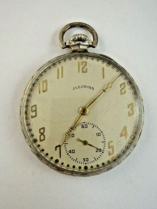 Vintage 14k Gold Filled Illinois 17 Jewels Pocket Watch