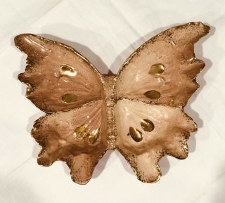 Mid - Century Hedi Schoop Butterfly Divided Candy Dish California Pottery Vintage