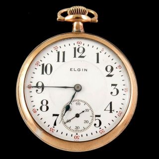 1917 Elgin 16s 17 Jewel Grade 387 Gold Filled Pocket Watch