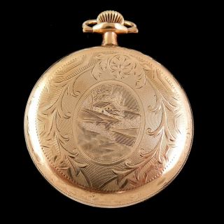 1917 Elgin 16s 17 Jewel Grade 387 Gold Filled Pocket Watch 2